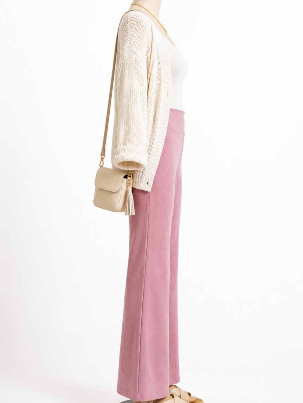 🌸 Pink Bootcut Pants – Size Large - Picture 3 of 7